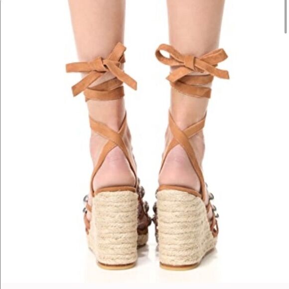 MOVING SALE EVERYTHING MUS GO - Alexander Wang Taylor Suede Wrap Wedge Sandal - Picture 10 of 12